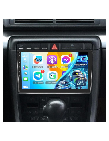 Estéreo Android 15 EKAT para Audi A4 S4 RS4 2002-2008 9"