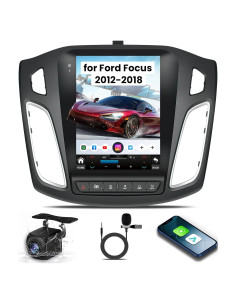 Radio de Coche Jerqry para Ford Focus 2012-2018, 10.4" IPS, CarPlay, Android Auto, Bluetooth 5G, GPS