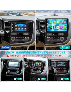 Radio de Coche Focarado para Mitsubishi Outlander 2012-2018 10" 2