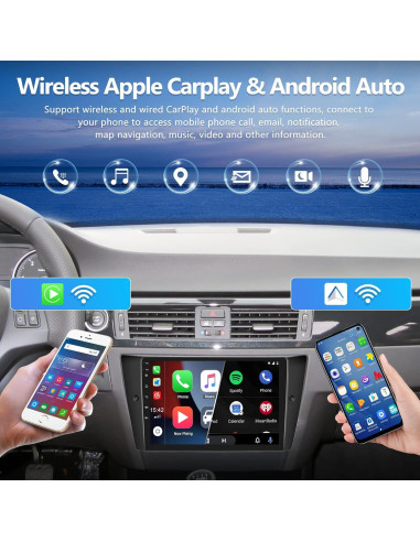 Estéreo de Coche CAMECHO 9" Android 13 con CarPlay y GPS