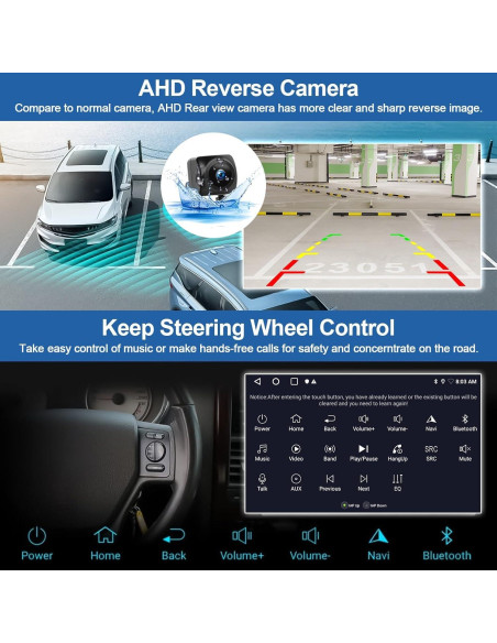Estéreo de Coche CAMECHO 9" Android 13 con CarPlay y GPS