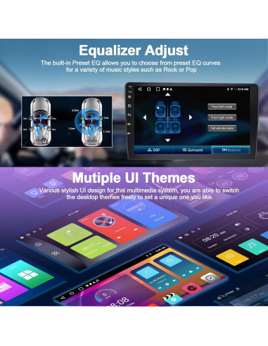 Estéreo de Coche CAMECHO 9" Android 13 con CarPlay y GPS