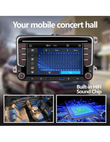 Estéreo de coche YZKONG para VW Passat Golf Jetta Caddy 1.21kg