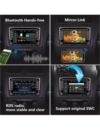 Estéreo de coche YZKONG para VW Passat Golf Jetta Caddy 1.21kg