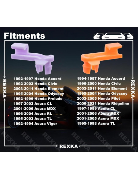 Kit de Clips de Varilla de Cerradura Honda Acura - 5 Piezas