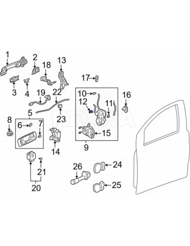 Kit de Clips de Varilla de Cerradura Honda Acura - 5 Piezas