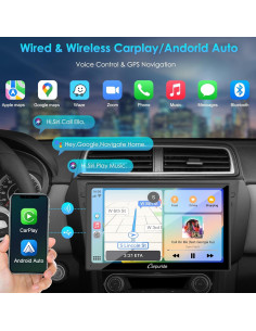 Estéreo de automóvil Carpuride YT09S 9" Doble Din con CarPlay 2