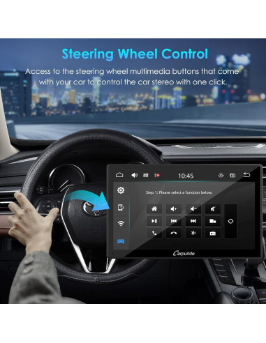 Estéreo de automóvil Carpuride YT09S 9" Doble Din con CarPlay