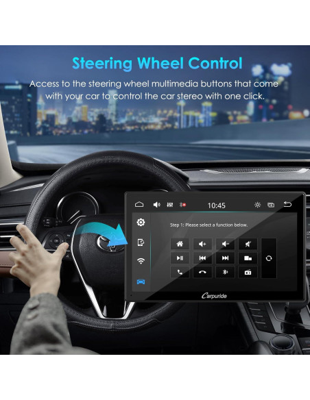 Estéreo de automóvil Carpuride YT09S 9" Doble Din con CarPlay
