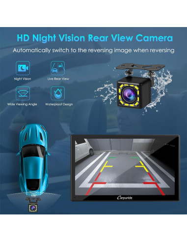 Estéreo de automóvil Carpuride YT09S 9" Doble Din con CarPlay