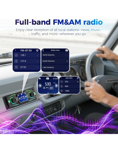 Estéreo de Coche DIN Simple Missee Bluetooth con Pantalla Táctil