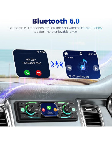 Estéreo de Coche DIN Simple Missee Bluetooth con Pantalla Táctil