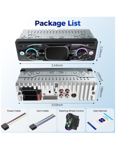 Estéreo de Coche DIN Simple Missee Bluetooth con Pantalla Táctil