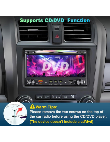 Radio de Coche Doble Din Inexaccessories 7" CarPlay Bluetooth