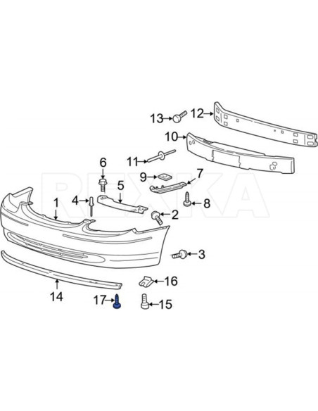 30 Clips de Retención de Paneles Ford N807154S - Rexka