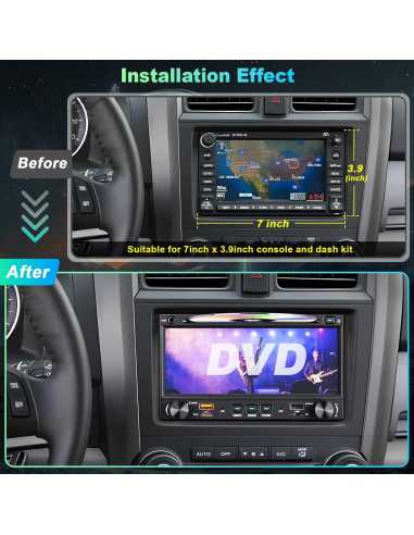 Radio de Coche Doble Din Inexaccessories 7" CarPlay Bluetooth