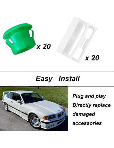 20 Clips de Moldura de Falda Lateral BMW E36 E46 E90 E91