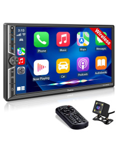 Estéreo Doble Din SJoyBring 7" CarPlay Inalámbrico Bluetooth