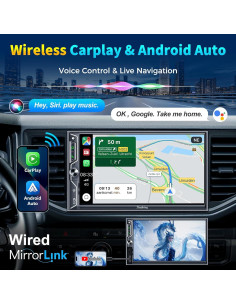 Estéreo Doble Din SJoyBring 7" CarPlay Inalámbrico Bluetooth 2