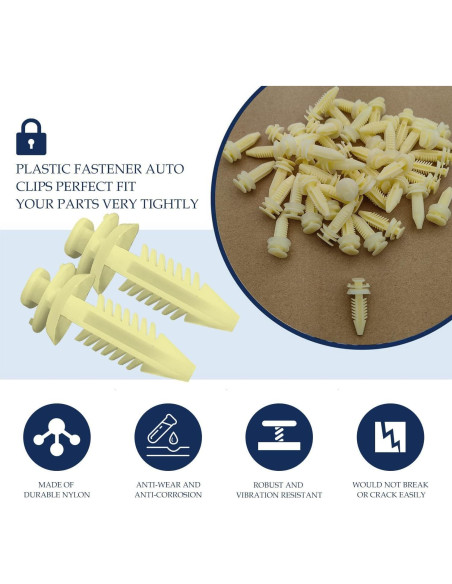 30 Sujetadores de Panel de Recorte de Puerta TOPCNOEM 15545202