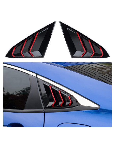 Persianas Laterales Traseras Honda Civic 10 Gen Thenice - Negro Rojo
