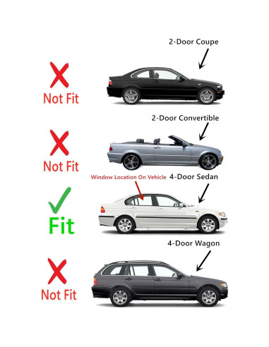 Ventana trasera derecha BMW 323i 325i 328i 330i 1999-2005