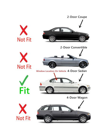 Ventana trasera derecha BMW 323i 325i 328i 330i 1999-2005