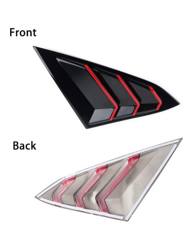 Persianas Laterales Traseras Honda Civic 10 Gen Thenice - Negro Rojo