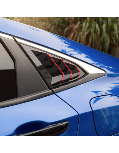 Persianas Laterales Traseras Honda Civic 10 Gen Thenice - Negro Rojo