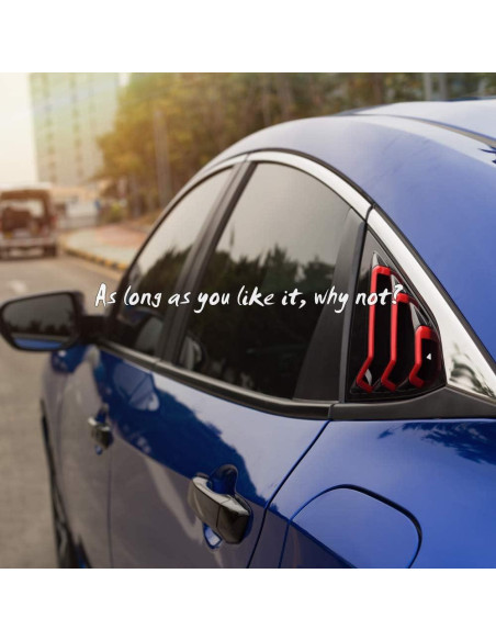 Persianas Laterales Traseras Honda Civic 10 Gen Thenice - Negro Rojo