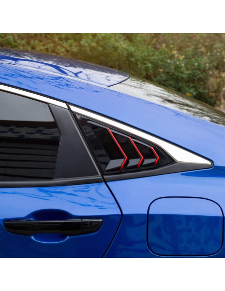 Persianas Laterales Traseras Honda Civic 10 Gen Thenice - Negro Rojo