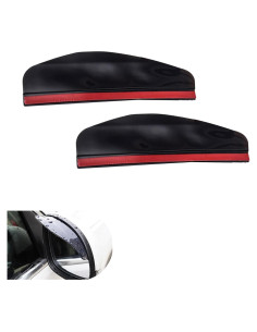 Protector de Lluvia para Espejo Retrovisor Qurbuns 2 PCS Negro