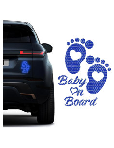 Pegatina Reflectante Baby on Board HQRNYP Azul 15.5x20cm
