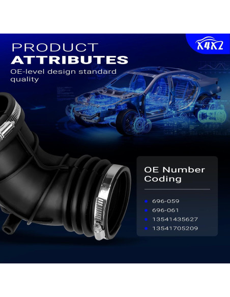 Manguera de Entrada de Aire X4XZ para BMW E46 E36 Z3 0.45kg