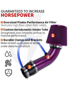 Kit de Entrada de Aire Frío BARTOO 3'' Aluminio Filtro Universal 2