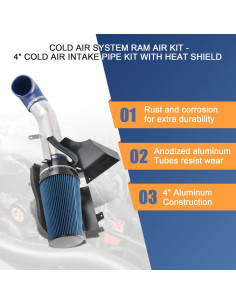 Kit de Entrada de Aire Frío LDMINDA 4" para Silverado 1999-2006 2