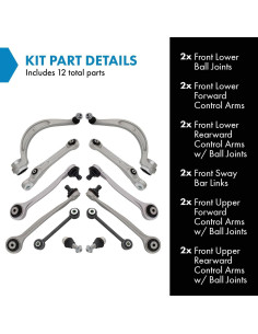 Kit de Suspensión Delantera TRQ 12 Piezas para Audi A4 A5 S4 2