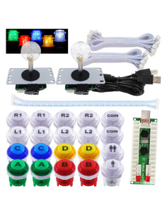 Kit Arcade 2 Jugadores SJ@JX LED USB Sin Retardo
