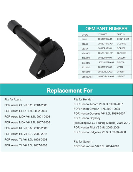 Paquete de Bobinas de Encendido AULINK UF242 para Honda Acura
