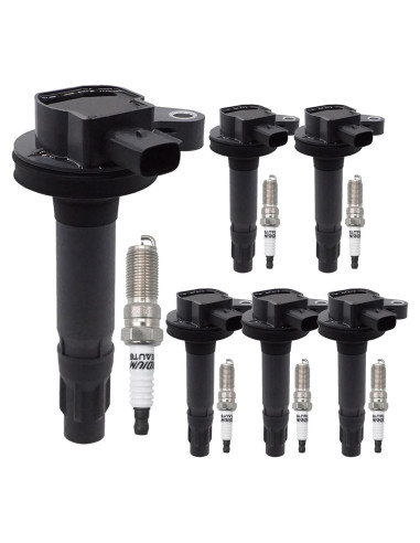 Paquete de Bobina de Encendido OYEAUTO UF553 y Bujías Iridio