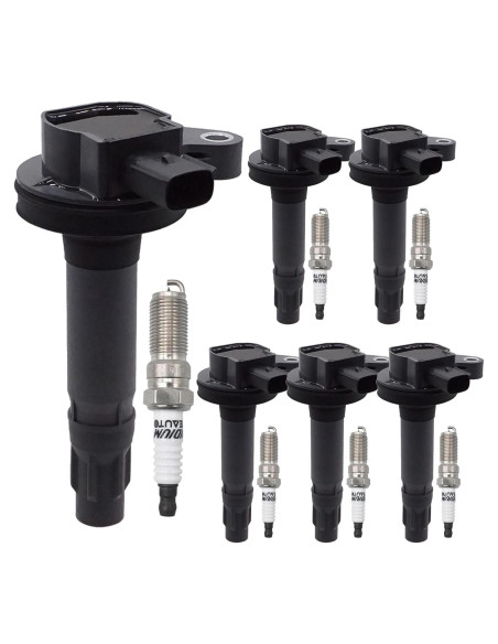 Paquete de Bobina de Encendido OYEAUTO UF553 y Bujías Iridio