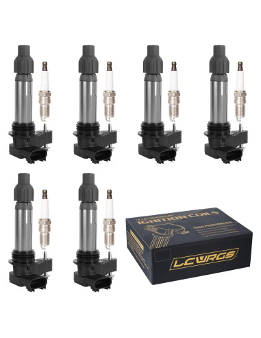 Paquete de 6 Bobinas de Encendido y Bujías LCWRGS para GMC 2010-2016