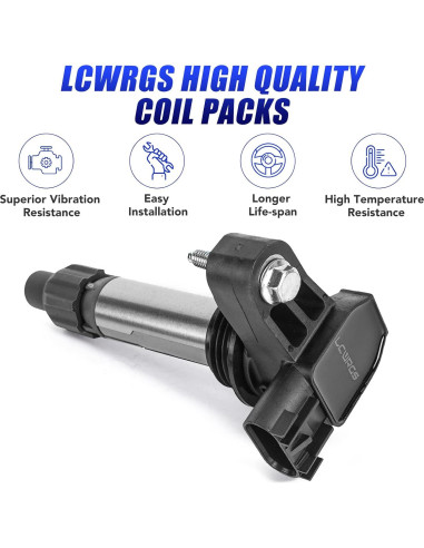 Paquete de 6 Bobinas de Encendido y Bujías LCWRGS para GMC 2010-2016