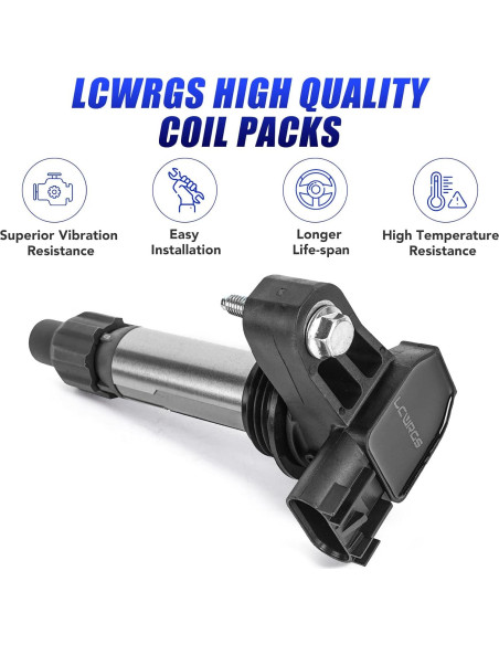 Paquete de 6 Bobinas de Encendido y Bujías LCWRGS para GMC 2010-2016