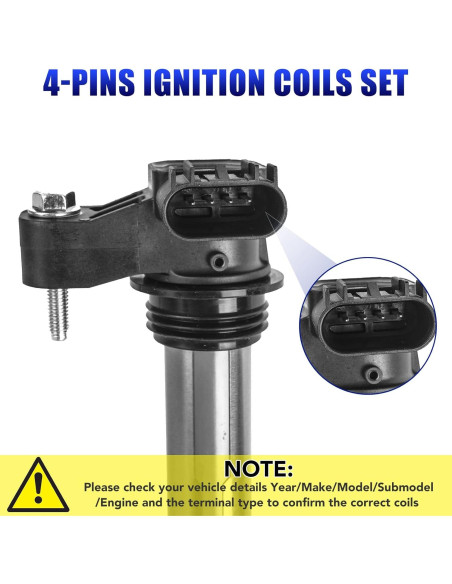 Paquete de 6 Bobinas de Encendido y Bujías LCWRGS para GMC 2010-2016