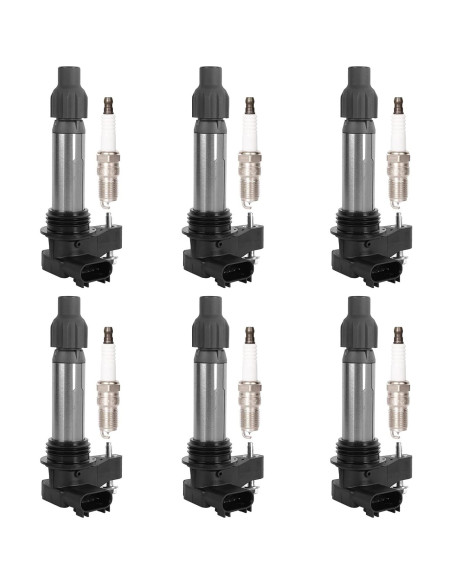 Paquete de 6 Bobinas de Encendido y Bujías LCWRGS para GMC 2010-2016