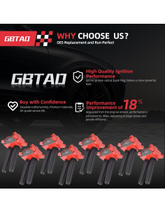Paquete de Bobina de Encendido y Bujía GBTAD UF504 8x 16x para Dodge 2