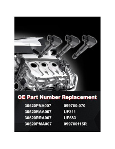 Bobina de Encendido Xongjojo Juego de 4 para Honda 2.0L-2.4L 2