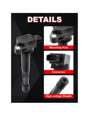 Bobina de Encendido Xongjojo Juego de 4 para Honda 2.0L-2.4L
