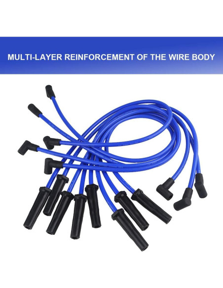 Cables de Encendido de Bujía JDMON 10.5mm para Ford BBF